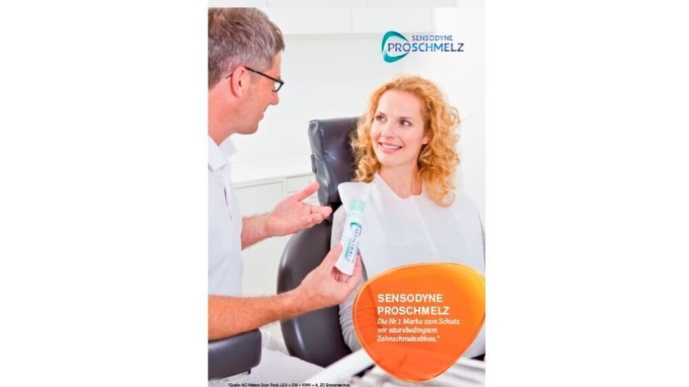 Sensodyne ProSchmelz – Eine gute Empfehlung für Patient:innen mit Zahnschmelzabbau. Ausführliche Informationen zum Sensodyne ProSchmelz Portfolio finden Sie auf unserem Portal.