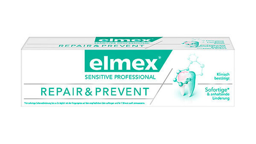 Neun von zehn Zahnarztpatienten, die elmex SENSITIVE PROFESSIONAL REPAIR & PREVENT benutzen, sind mit der Wirkung der Zahnpasta zufrieden.