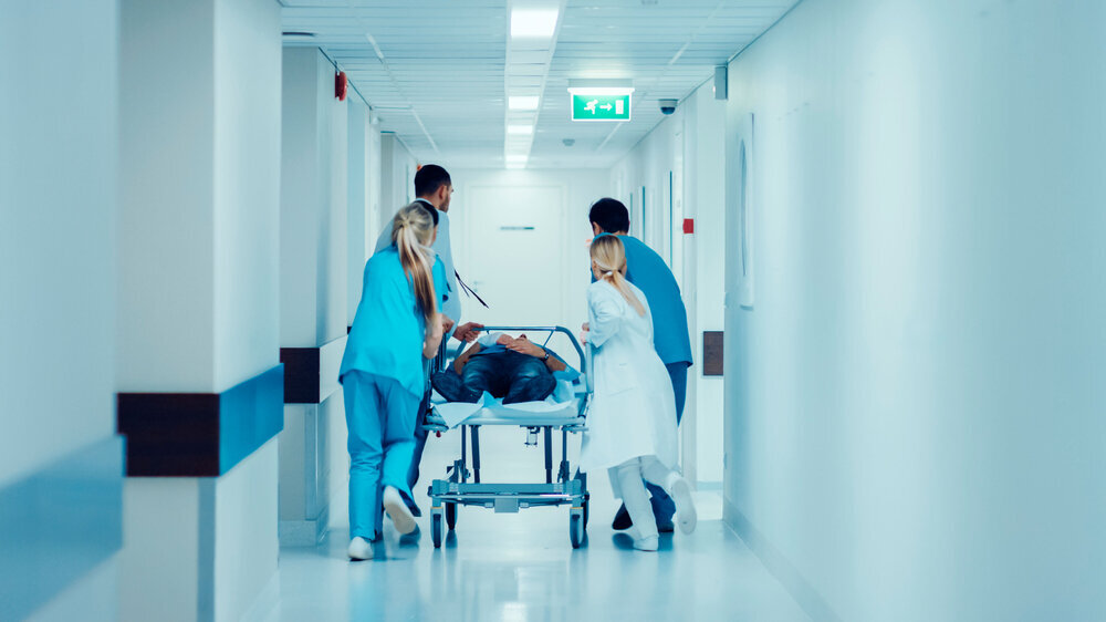 Krankenhausflur Transport Patient Krankenhausflur Transport Patient