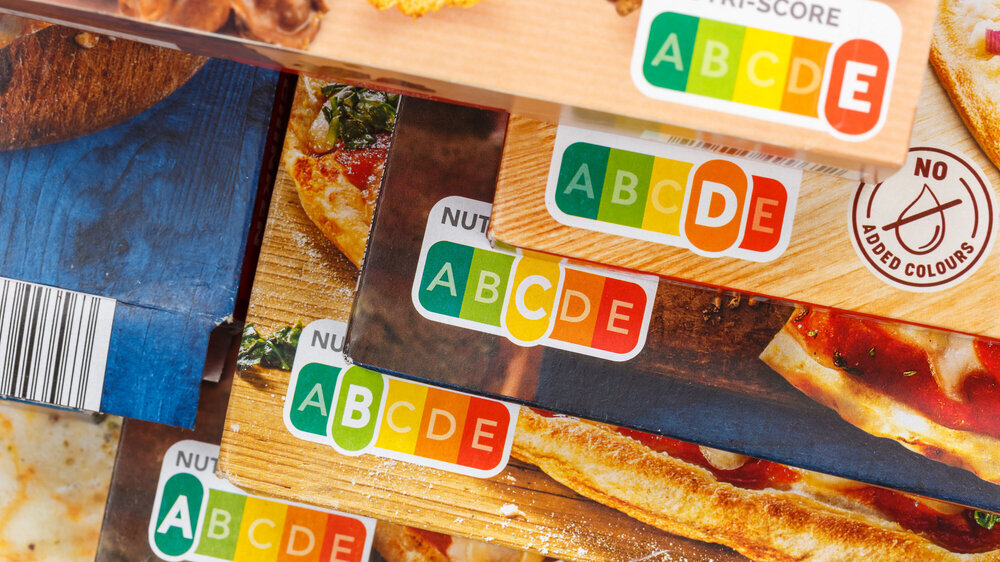 Nutri-Score auf diversen Lebensmittelverpackungen Nutri-Score auf diversen Lebensmittelverpackungen