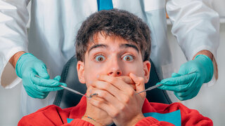 scared patient at the dentist