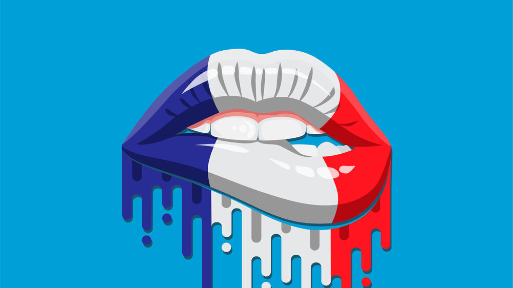 Sweet Lips Colorful Grime France Pride Flag Frankreich Zähne