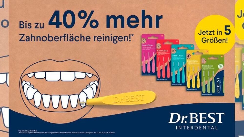 Diseño sin título - 6 Die Dr.BEST Interdentalbürsten sind in 5 verschiedenen ISO-Größen erhältlich.