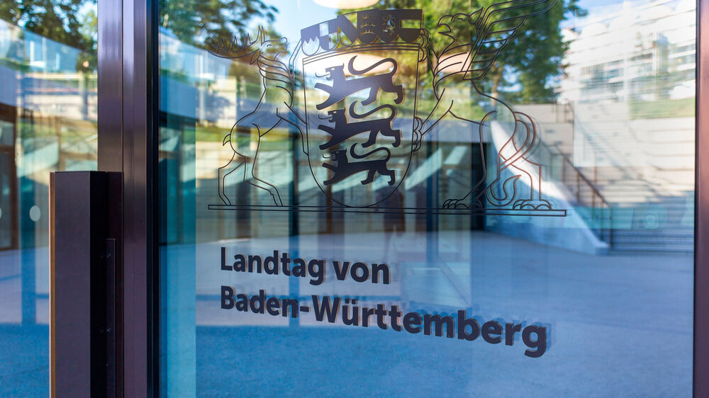 stuttgart, Baden-Wuerttemberg/germany - 21 08 18: Parliament of Baden-Wurttemberg stuttgart germany sign
