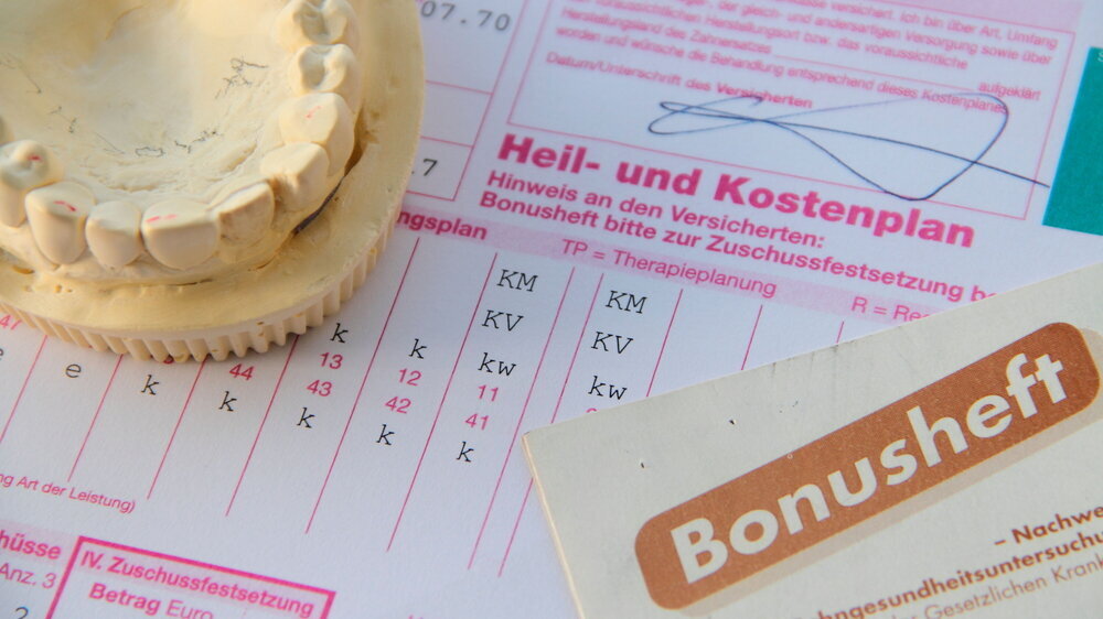 Heil- und Kostenplan HKP Festzuschuss Zahnersatz Prothese Bonusheft