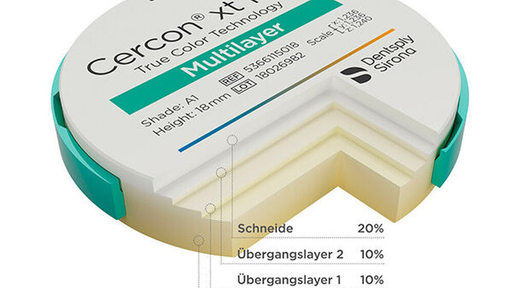 Die bewährte Zirkonoxid-Marke Cercon wird ab sofort um eine spezielle Multilayer-Variante ergänzt: Cercon xt ML.