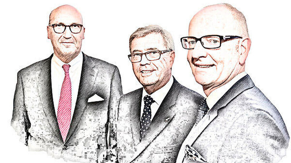 „Unser oberstes Ziel: Wir wollen weiterhin auskömmliche und betriebswirtschaftlich angemessene Rahmenbedingungen für die Zahnärztinnen und Zahnärzte schaffen.“ Dr. Karl-Georg Pochhammer, Dr. Wolfgang Eßer und Martin Hendges bilden den neuen KZBV- „Unser oberstes Ziel: Wir wollen weiterhin auskömmliche und betriebswirtschaftlich angemessene Rahmenbedingungen für die Zahnärztinnen und Zahnärzte schaffen.“ Dr. Karl-Georg Pochhammer, Dr. Wolfgang Eßer und Martin Hendges bilden den neuen KZBV-Vorstand.