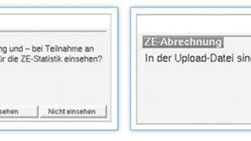 Nur ein Klick genügt – und schon machen Sie bei der ZE-Statistik mit! Ihre Daten können Sie jederzeit einsehen. |