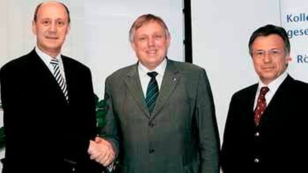 Freuen sich über den gelungenen Start des Projektes: Kammerpräsident Dr. Walter Dieckhoff, Minister Karl-Josef Laumann und Vorstandsreferent Dr. Gerhardus Kreyenborg (v.l.n.r.)