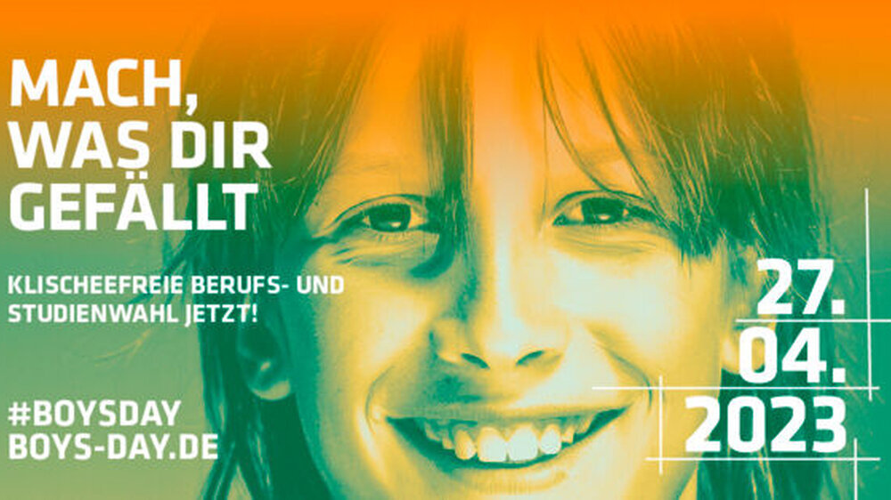 Plakat zum Aktionstag 2023 in bunt mit lächelndem Jungen Plakat zum Aktionstag 2023 in bunt mit lächelndem Jungen