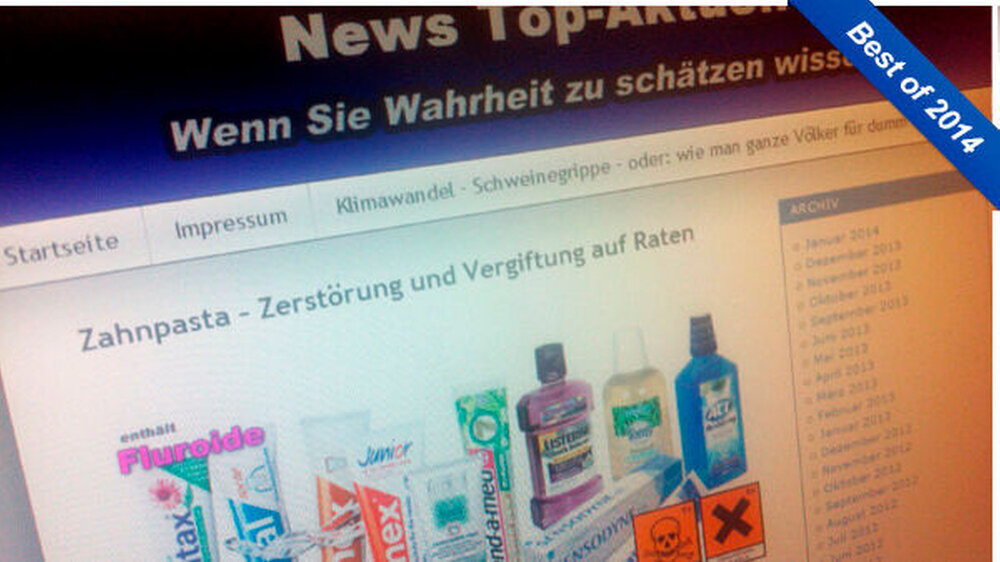 Nicht nur mit dramatischen Textpassagen, sondern auch mithilfe von Fotocollagen inszeniert Blogger Ken Davis seine Verschwörungstheorie.
