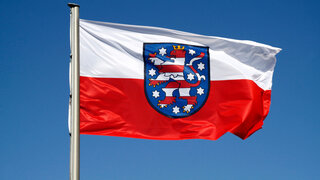 Flagge des deutschen Bundeslandes Thüringen
