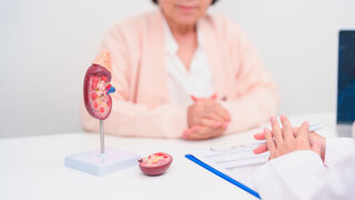 Elderly Patient consultation with doctor for Kidney disease, Urinary system and Stones, Cancer, world kidney day, Chronic kidney, Urology, Nephritis, Renal, Transplant and medical healthcare concept