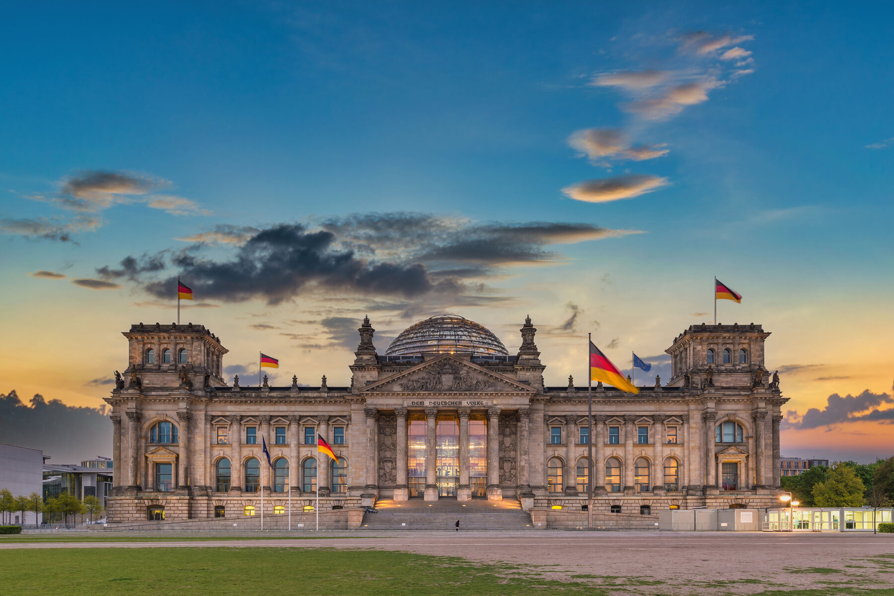 Berlin Germany, sunrise city skyline at Reichstag German Parliament Building