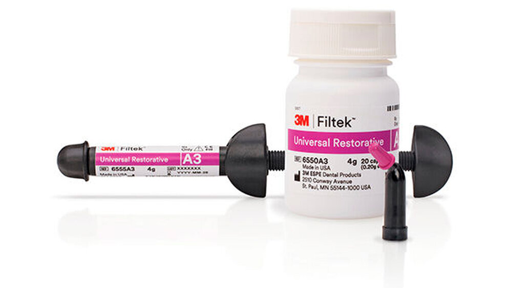 3M Filtek Universal ist in den Zahnfarben A1, A2, A3, A3.5, A4, B1, B2, D3, plus XW und Pink Opaquer erhältlich.
