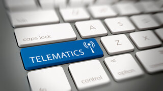 TELEMATICS button or key on computer keyboard. 3d Rendering