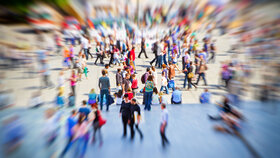 Menschenmenge hektisch