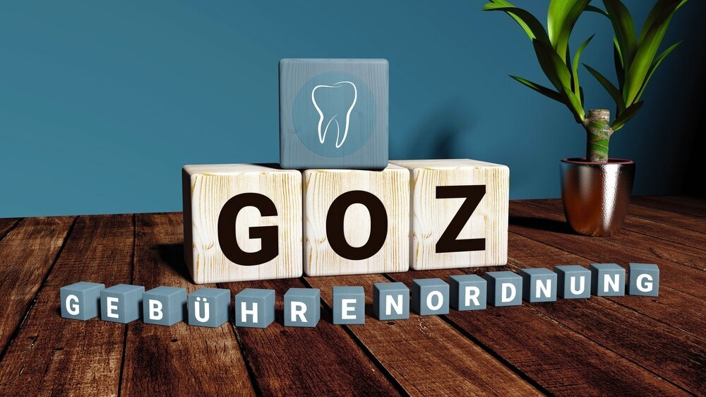 GOZ – Gebührenordnung für Zahnärzte. 3D Illustration mit Würfeln. GOZ – Gebührenordnung für Zahnärzte. 3D Illustration mit Würfeln.
