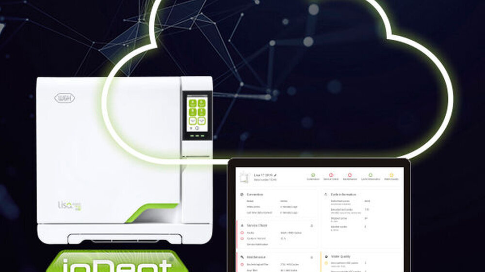 Dank des ioDent-Systems ist der neue Sterilisator fernwartbar (Remote-Service) und warnt bei etwaigen Fehlfunktionen.