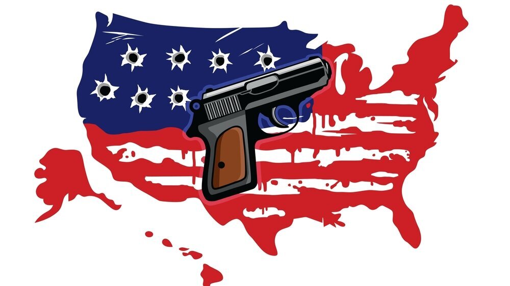 American Flag Map With Bullet Holes Vector US-Flagge mit Einschusslöchern