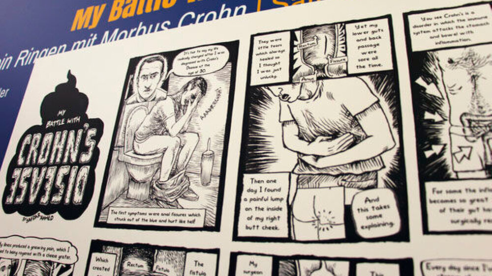 Was einen Graphic Medicine ausmacht, zeigt exemplarisch der Comic „My Battle with Crohn‘s Disease“ von Safdar Ahmed: Die klinische Darstellung eines medizinischen Sachverhalts wird durch eine persönliche Perspektive ergänzt und kommentiert. Medizi
