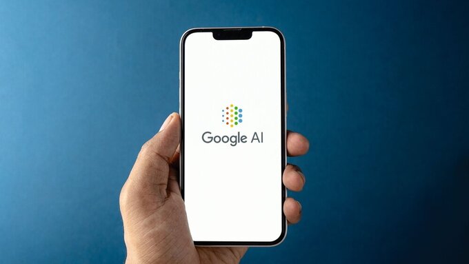 West Bangal, India - july 5, 2023 : Google AI logo on phone screen stock image. Google Ai