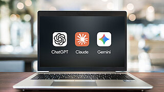 ChatGPT, Claude and Gemini AI Tools displayed on Laptop