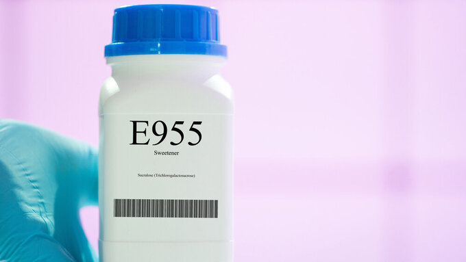 Packaging with nutritional supplements E955 sweetener Symbolfoto Sucralose (E955)