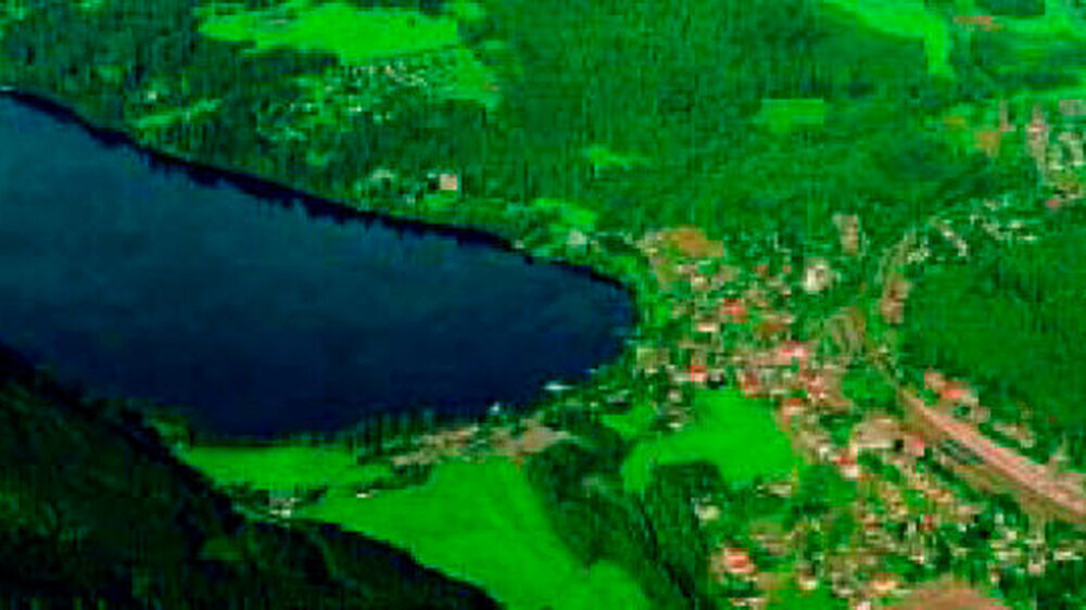 Der Titisee aus der Luft.