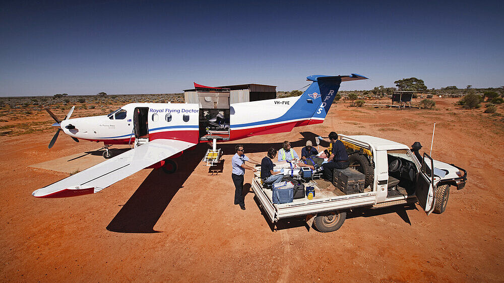 Emergency aeromedical images from outback South Australia.