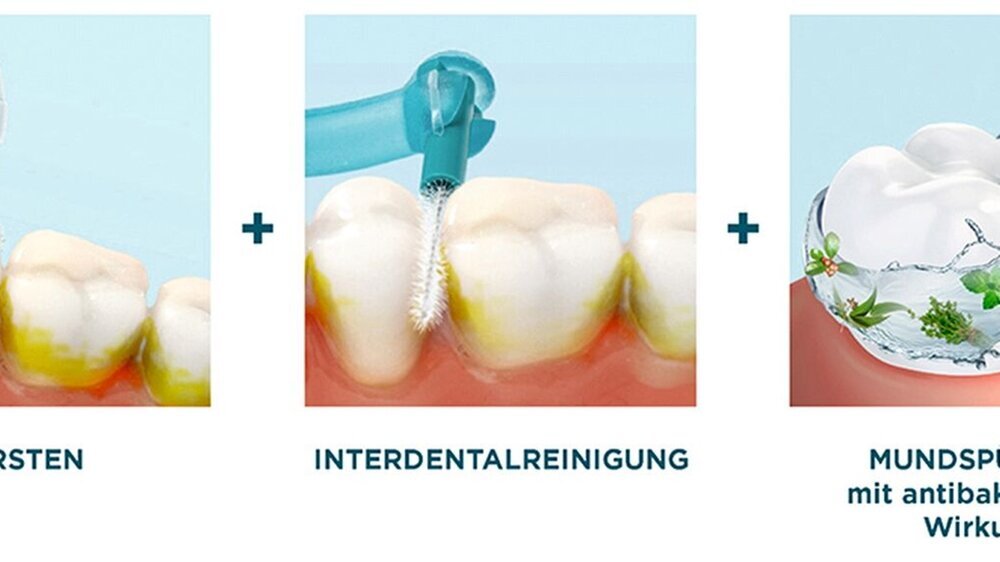 Drei Schritte für einen gesunden Mund.
