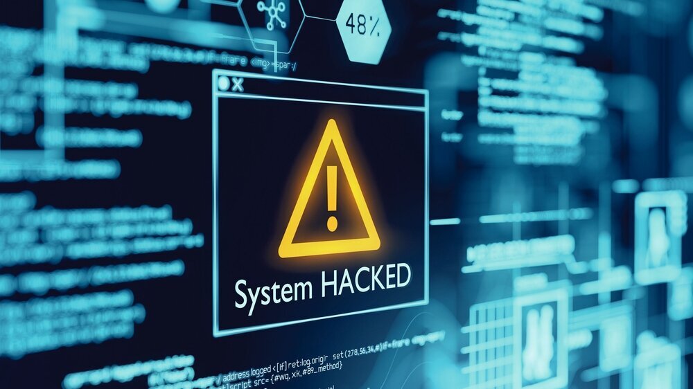 A Computer System Hacked Warning Computer Cybercrime