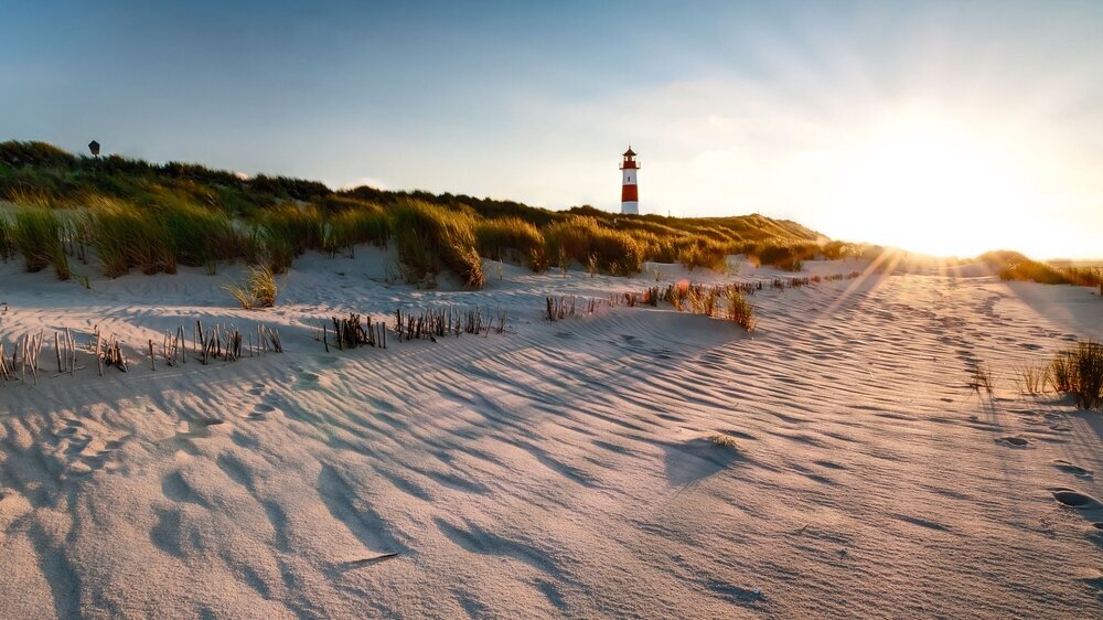 The lighthouse List East on Sylt. It was constructed in 1857 and is located on the peninsula Ellenbogen near the city of List. From the lighthouse the Danish coast can be seen.