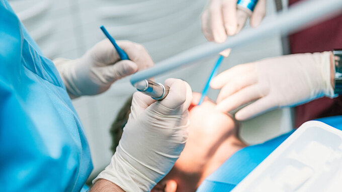 Young Boy During Checkup in Dentist NHS