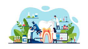 Illustrierte Darstellung von zahnmedizinischer Forschung.