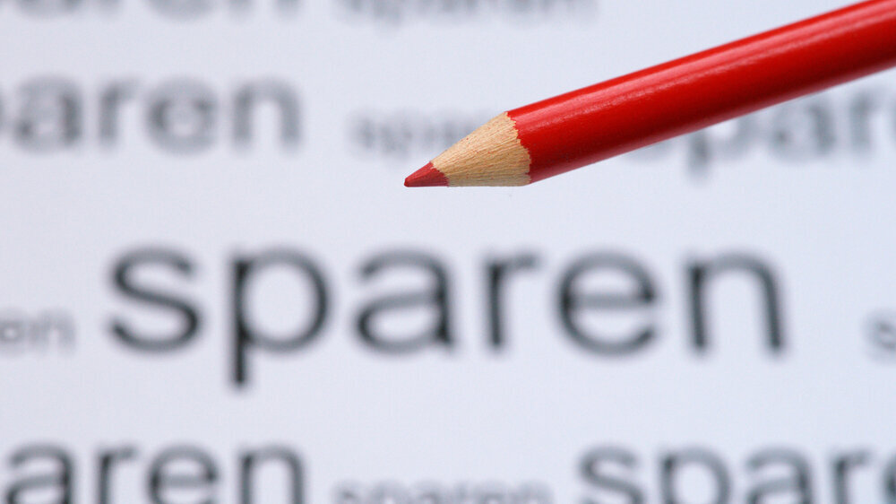 Rotstift Sparmaßnahme sparen
