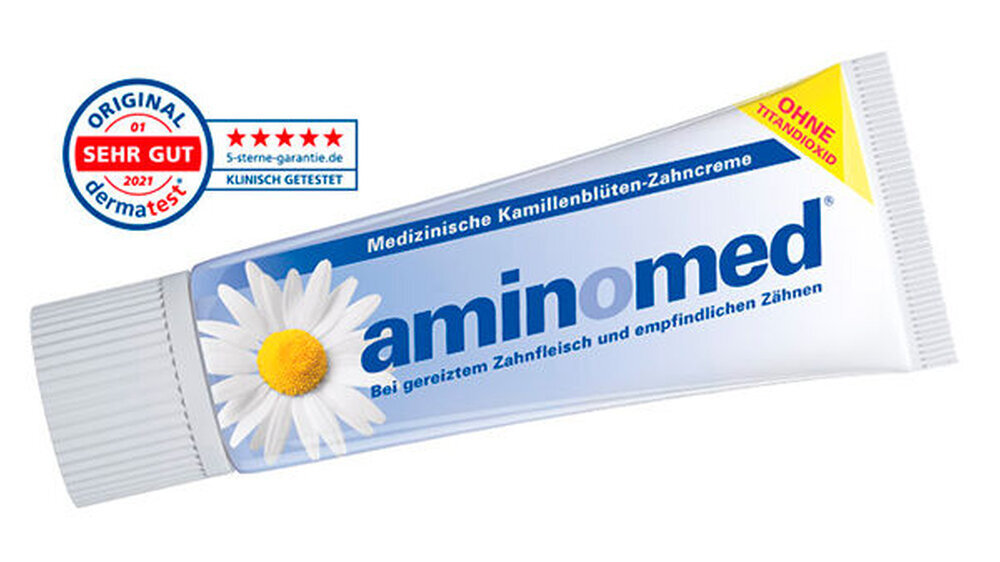 Die neue Aminomed enthält, wie auch die vorherige Formulierung, ein spezielles Doppel-Fluorid-System aus Natriumfluorid und Aminfluorid.