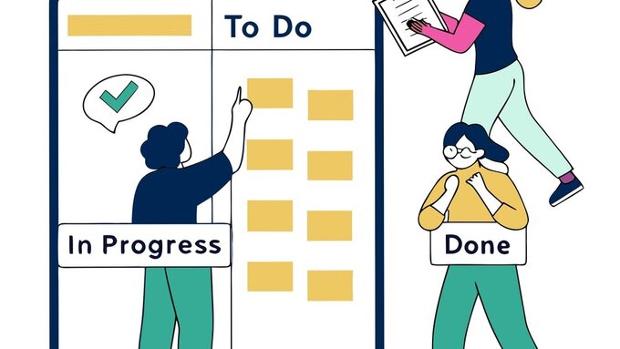 Team arbeitet am Flipchart mit To-Do-Listen