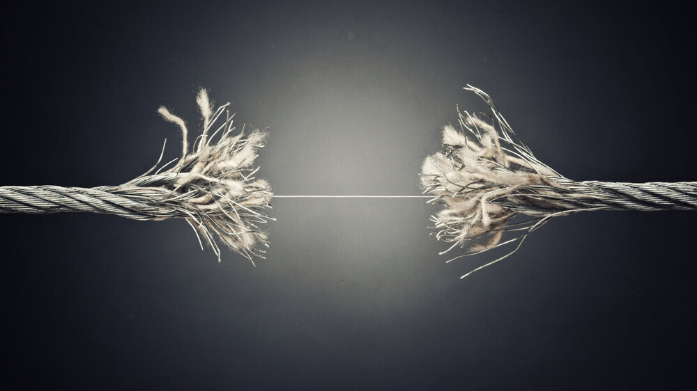 Fast gerissenes Seil