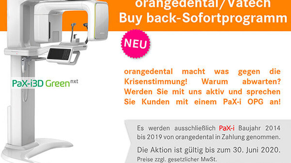 Auch während der Corona-Krise ist orangedental aktiv und macht seinen Stammkunden ein ganz besonders interessantes Angebot.