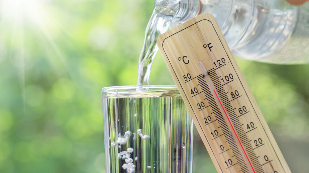 Thermometer Glas Wasser Hitzesymbol Thermometer Glas Wasser Hitzesymbol