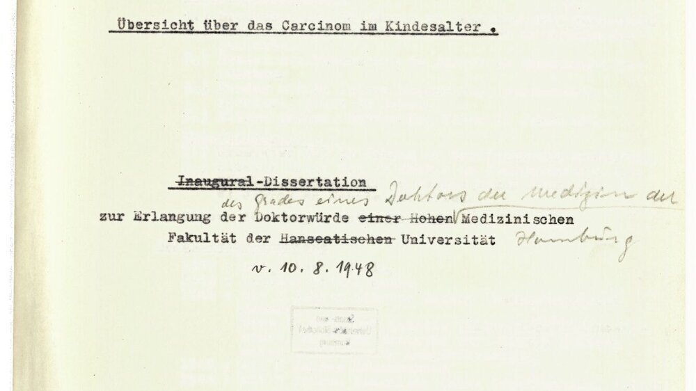Titelblatt der Dissertation von Hellmuth Elbrechter (1948) Titelblatt der Dissertation von Hellmuth Elbrechter (1948)