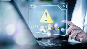 System hacked alert after cyber attack on computer network. compromised information concept. internet virus cyber security and cybercrime. hackers to steal the information is a cybercriminal