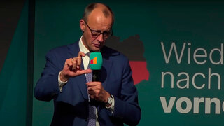 Friedrich Merz am 30.01.2025 in Dresden im Bundestagswahlkampf 2025