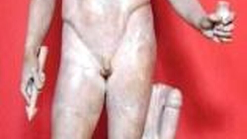 Das klassische antike Schönheitsideal – dazu gehörte neben einem makellosen Körper auch ein tadelloses Gebiss. Das Foto zeigt einen Idealtypus: Adonis Centocelle (Apollon mit Pfeil und Bogen), Statue aus dem 2. Jahrhundert vor Christus, Ashmolean Mus