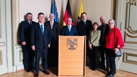 Delegation der Universität Pécs in der Staatskanzlei in Sachsen-Anhalt mit Ministerpräsident Dr. Reiner Haseloff