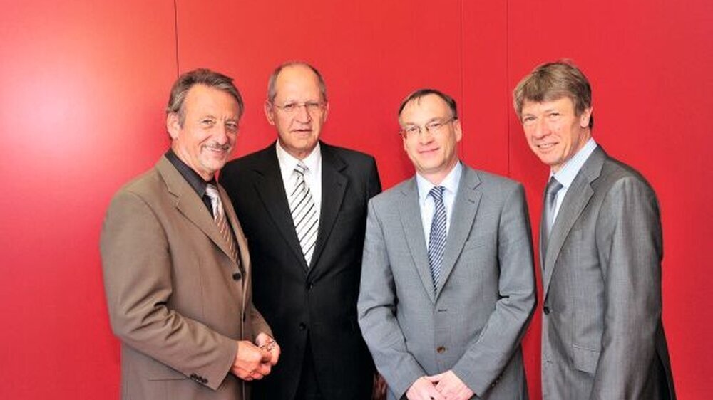 Dr. K. Ulrich Rubehn, Dr. Peter Engel, Dr. Horst Stiehl und Prof. Dr. Dietmar Oesterreich (v.l.n.r.) standen den GOZ-Referenten Rede und Antwort.