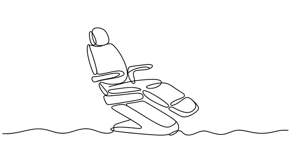 Single line drawing of a dentist chair
