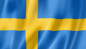 Sweden flag, three dimensional render, satin texture