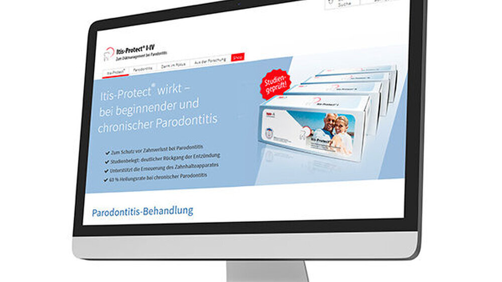 Die neue Website von Itis-Protect bietet den Besuchern eine Zahnarztsuche und den Zahnärzten die Möglichkeit, sich als Experten für die orthomolekulare Behandlung von Parodontitis zu positionieren.